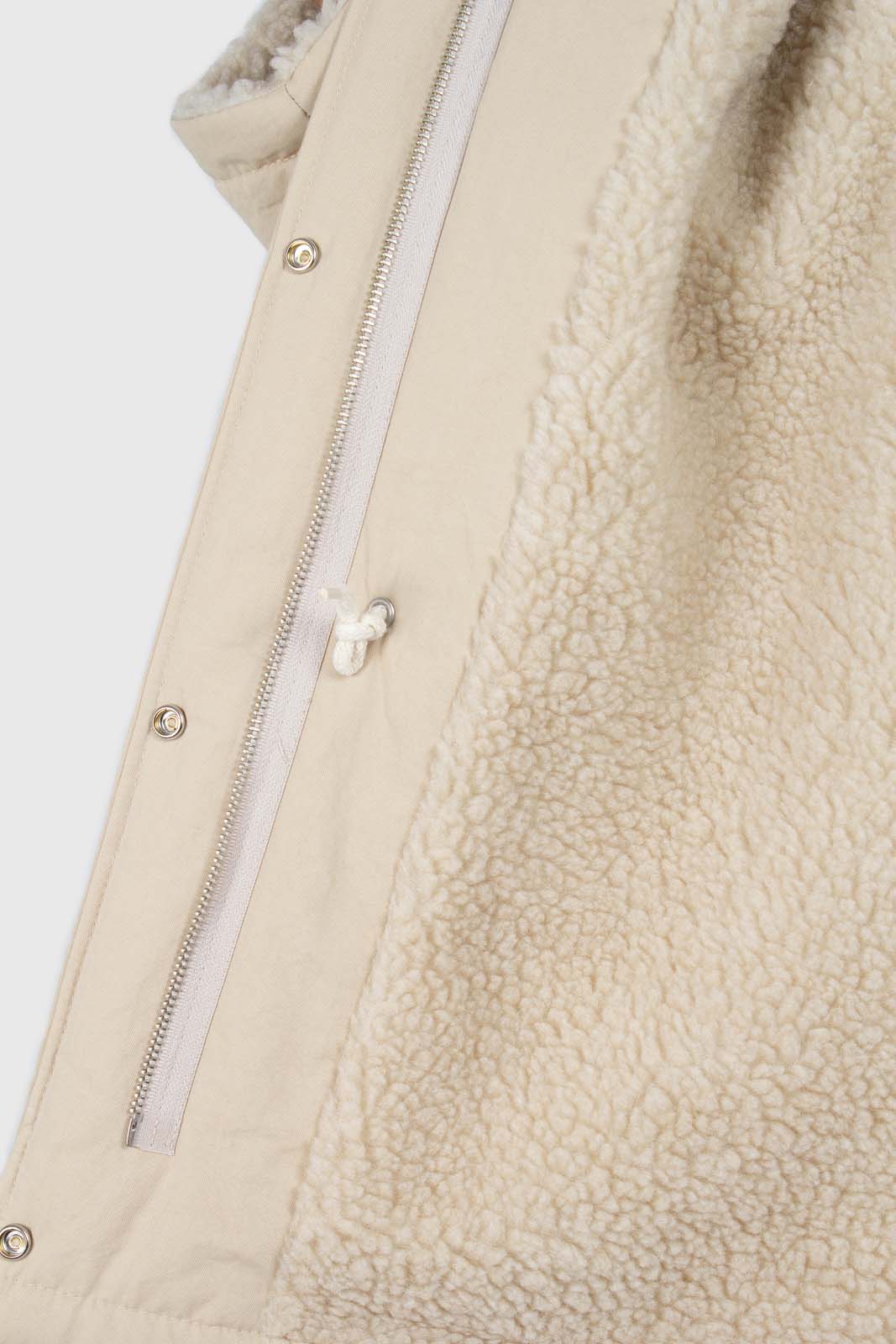 Beige teddy lined cinch back parka - Image 7