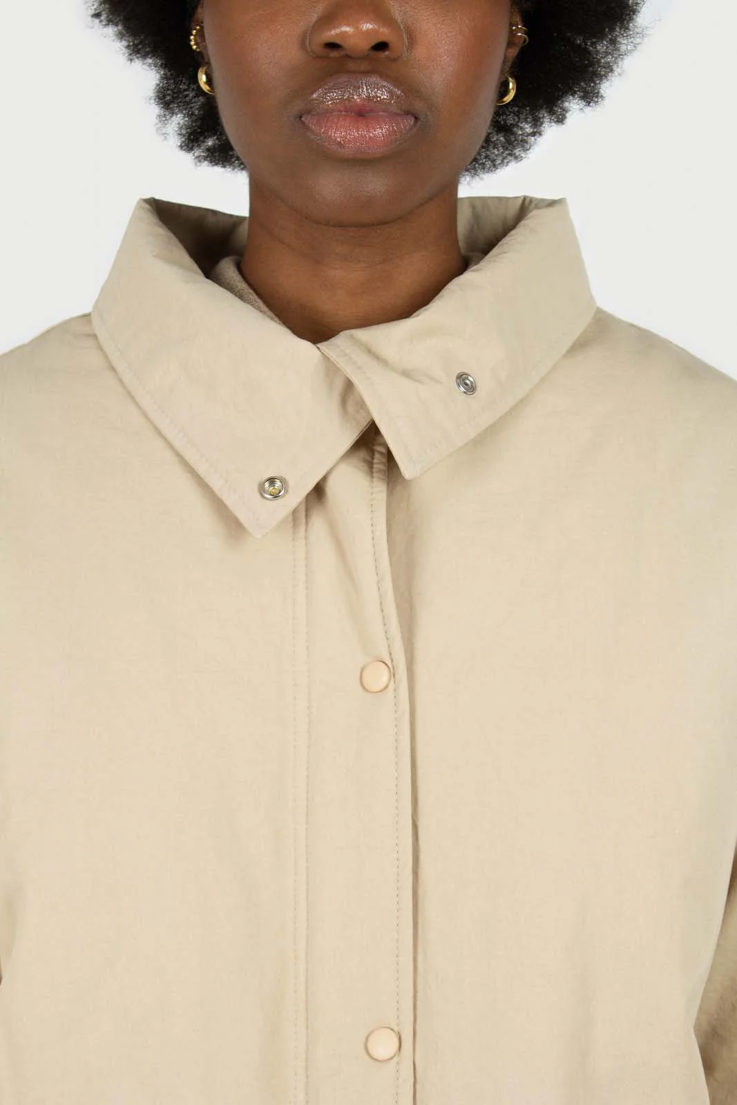Beige teddy lined cinch back parka - Image 8