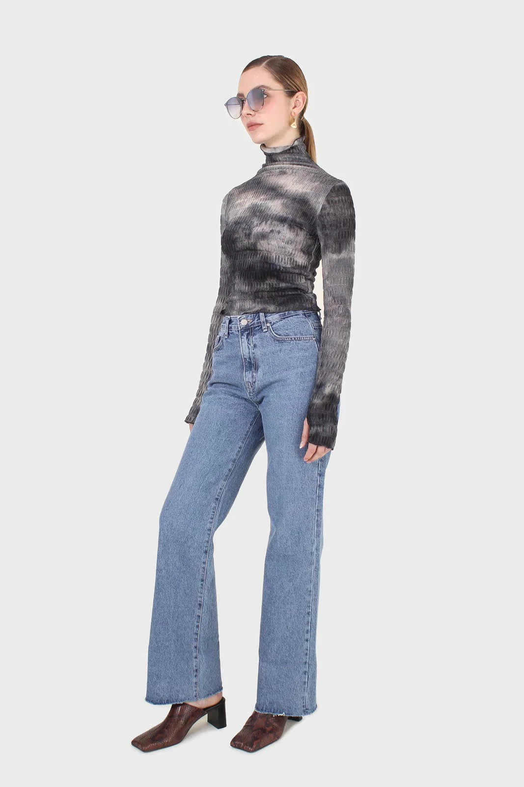 Black and ivory tie dye top - Image 4