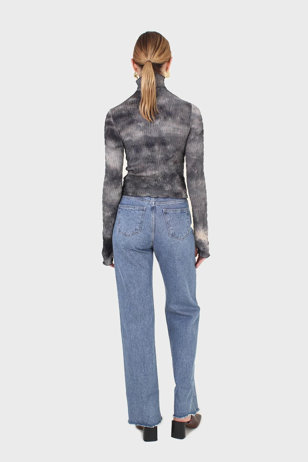 Black and ivory tie dye top - Image 5