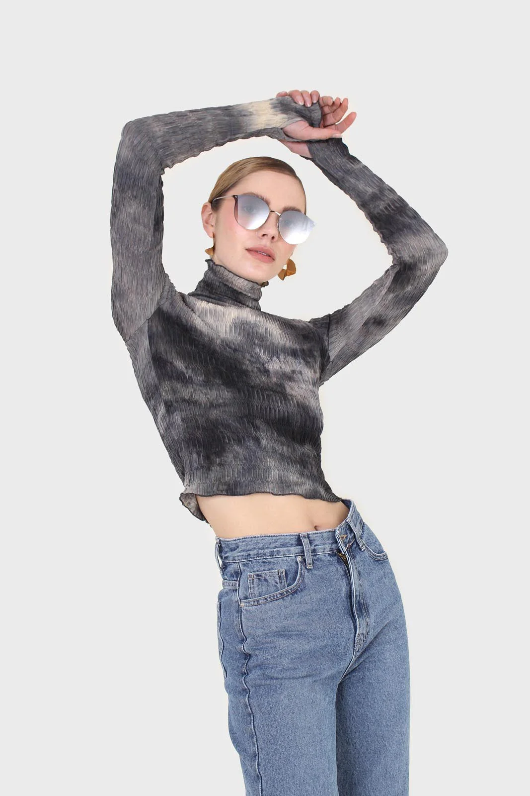 Black and ivory tie dye top - Image 8