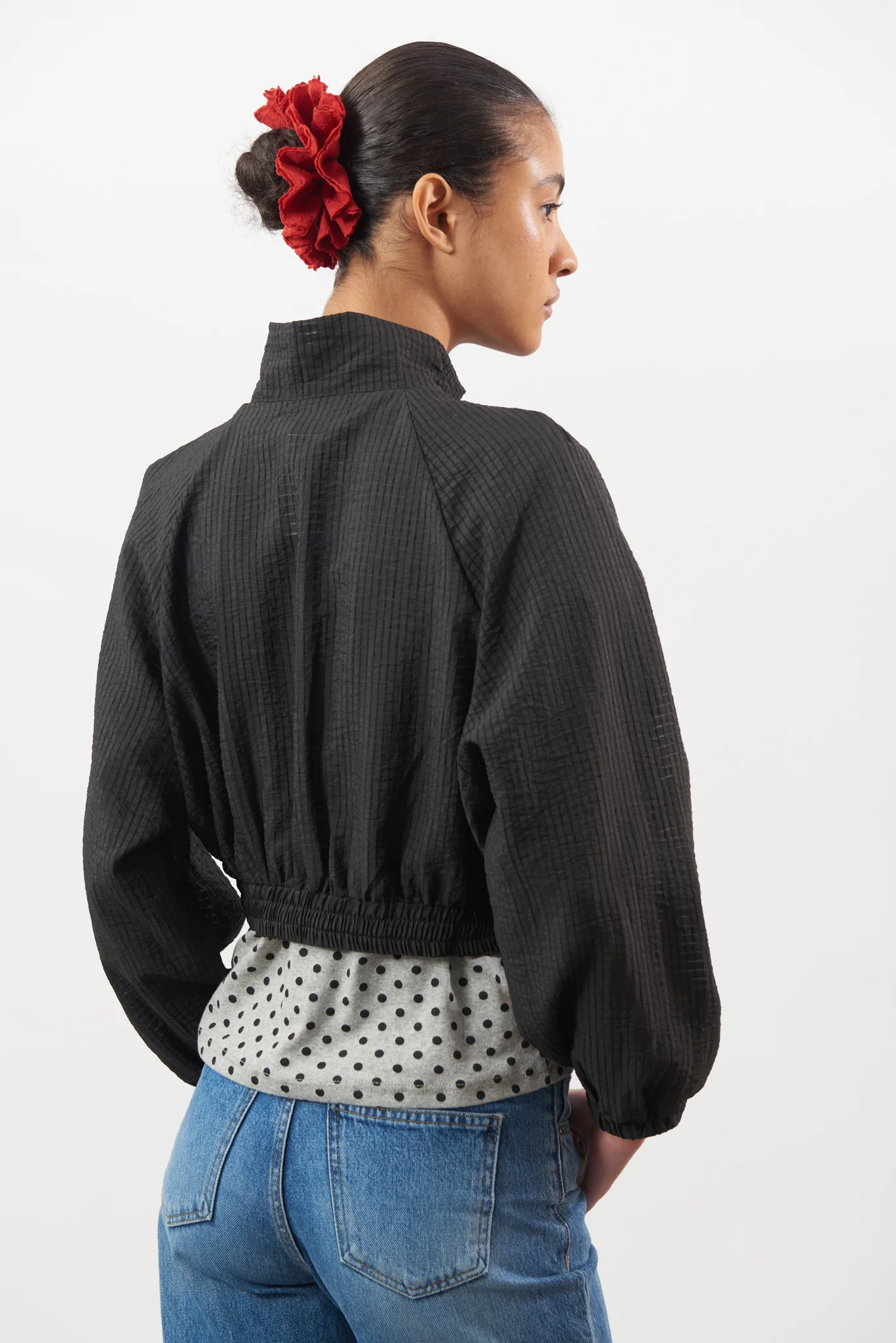 Black box check ruffle trim jacket - Image 3