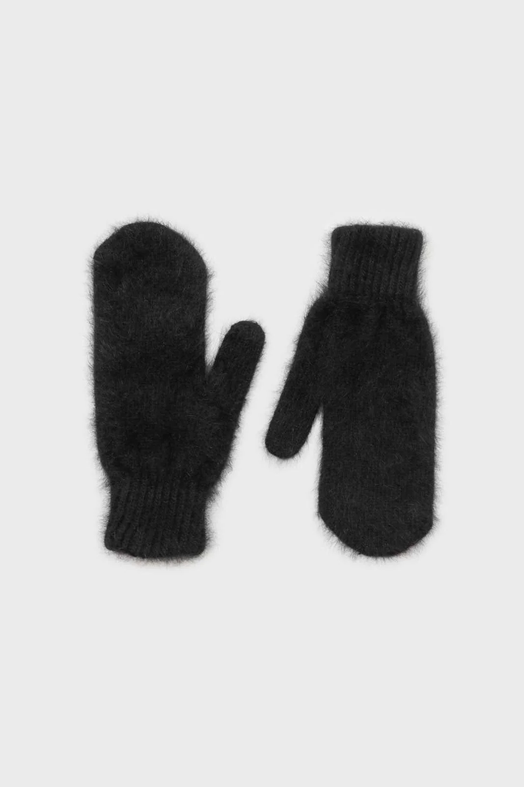 Black mohair mittens - Image 3
