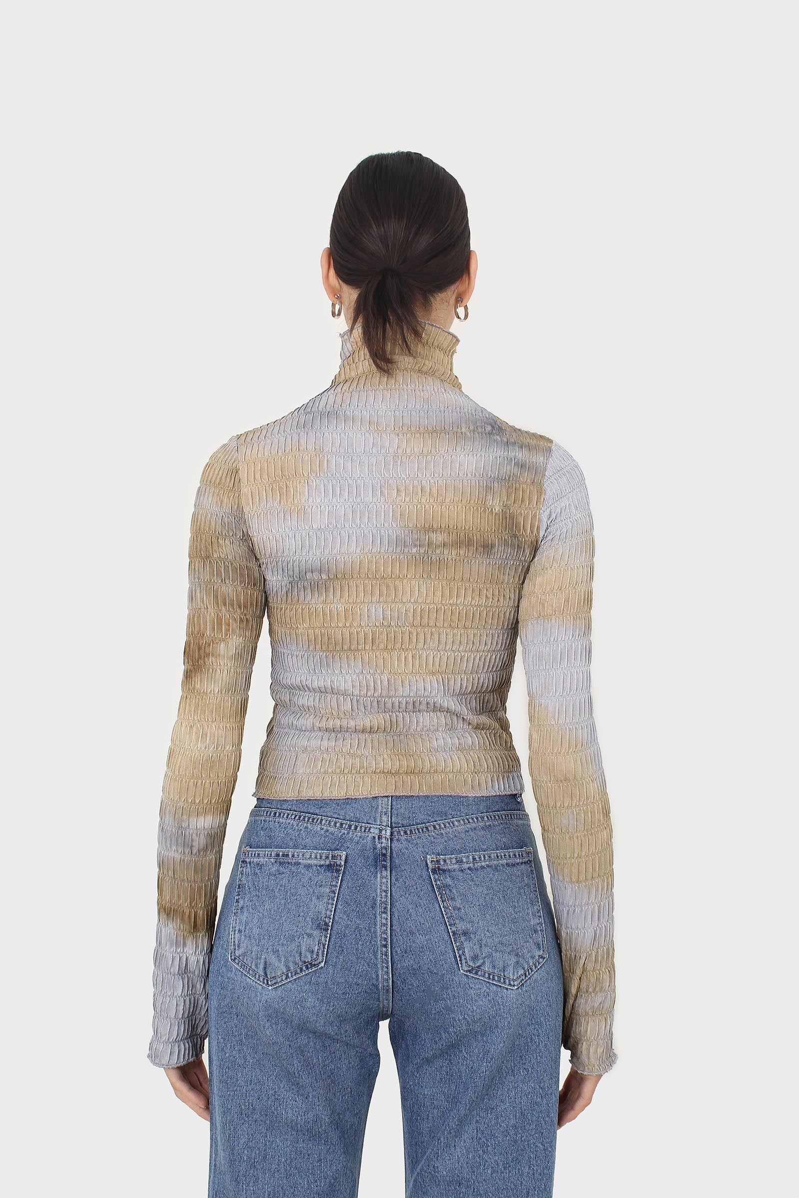 Blue and green tie dye top - Image 4