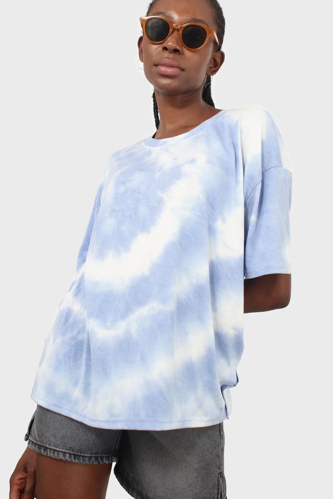 Blue and white tie dye t-shirt - Image 4