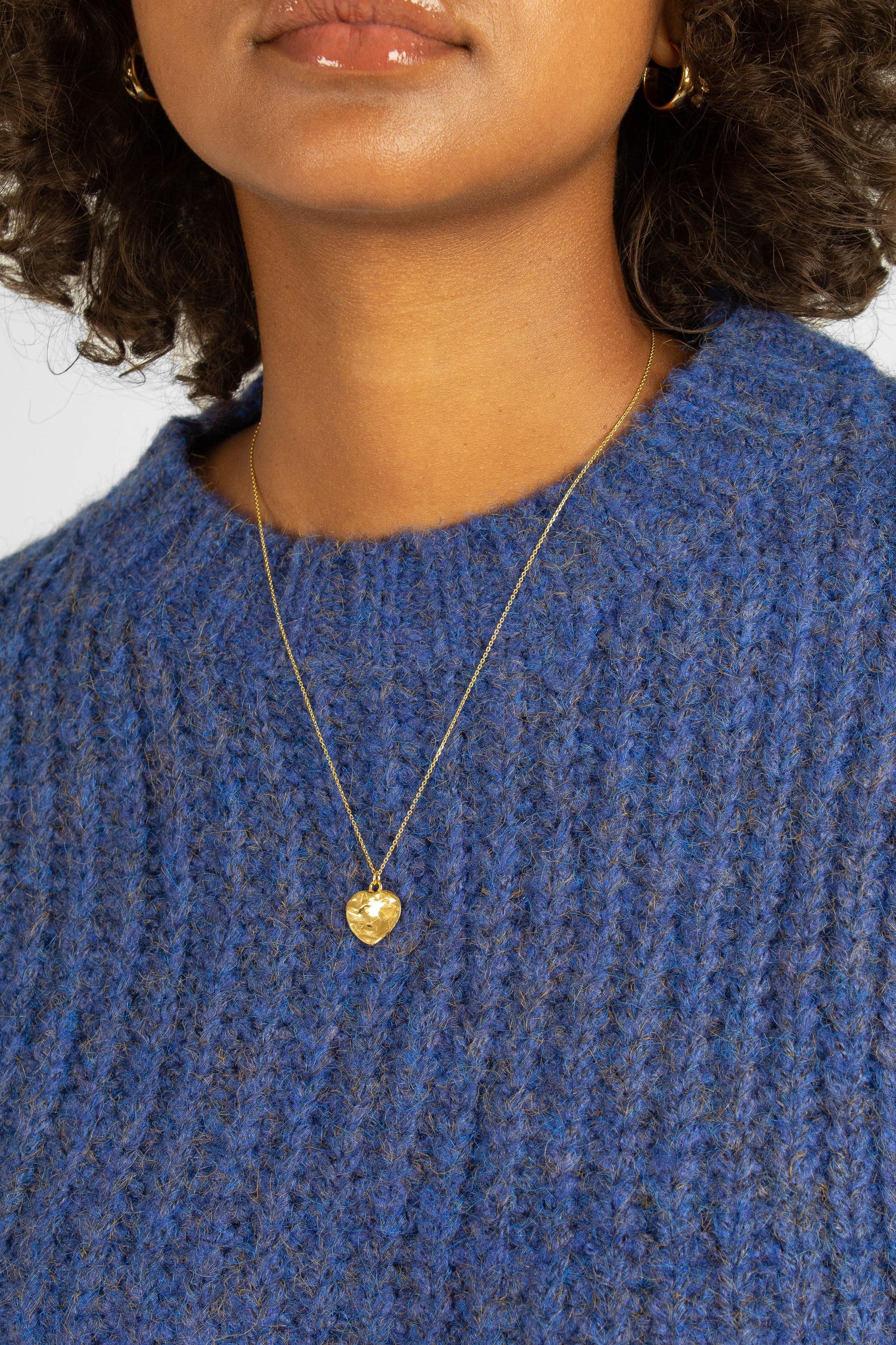 Blue flecked chunky knit cropped jumper - Image 4