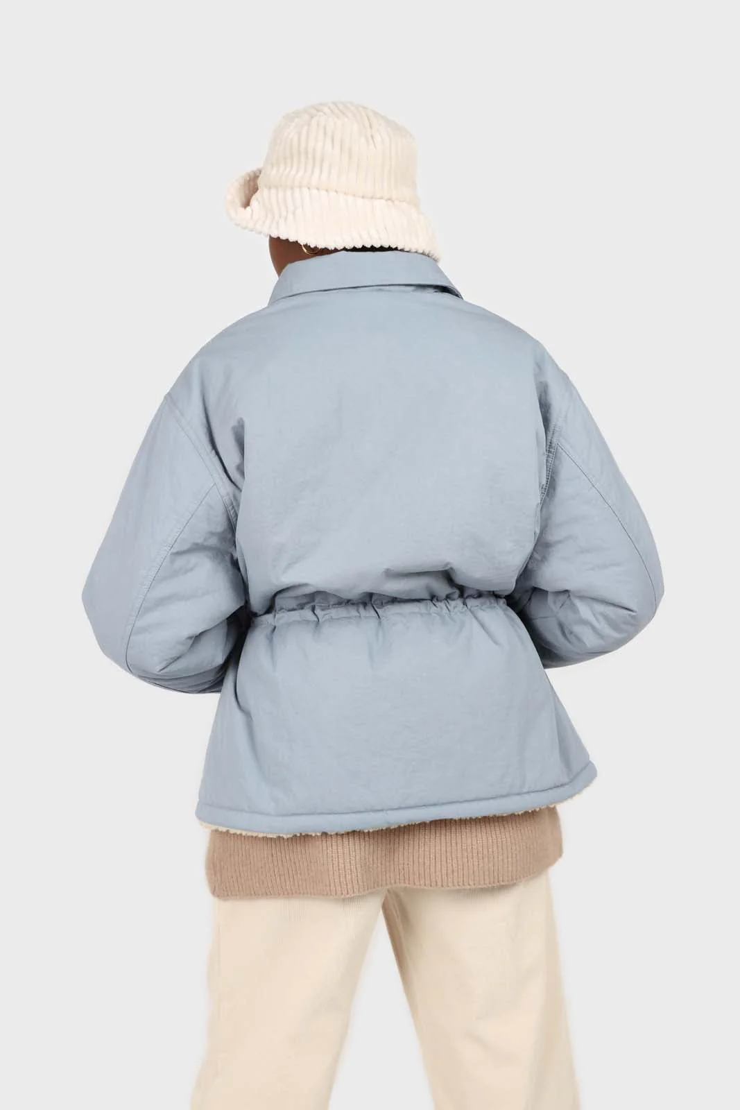 Blue teddy lined cinch back parka - Image 3