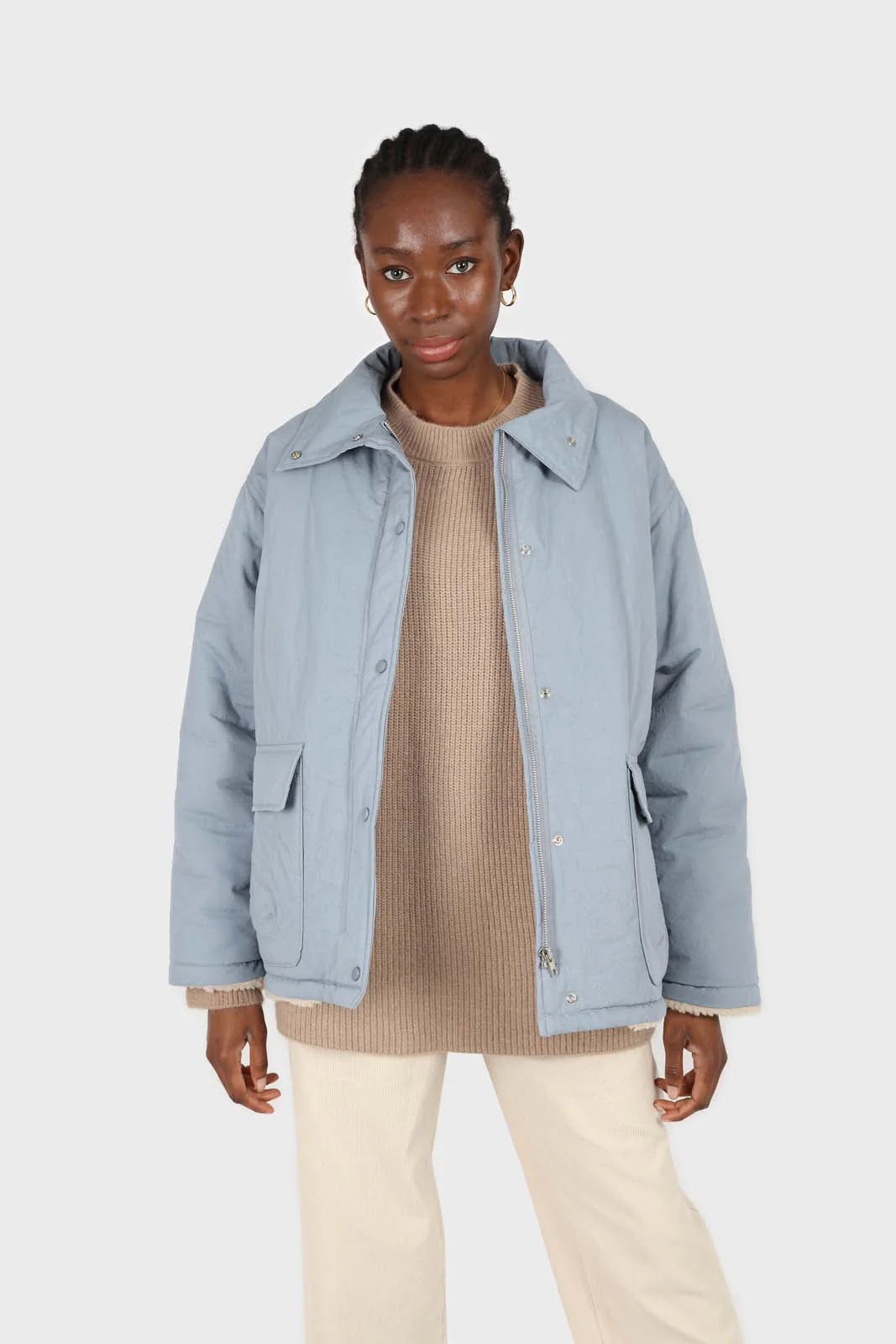 Blue teddy lined cinch back parka - Image 6