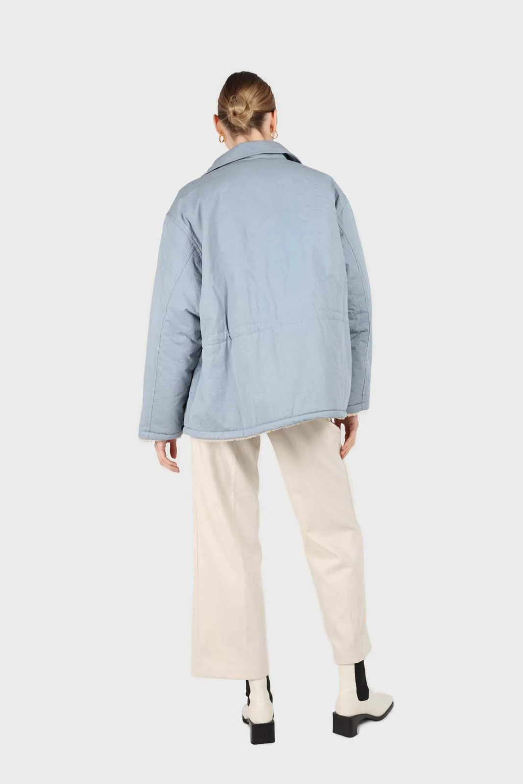 Blue teddy lined cinch back parka - Image 9