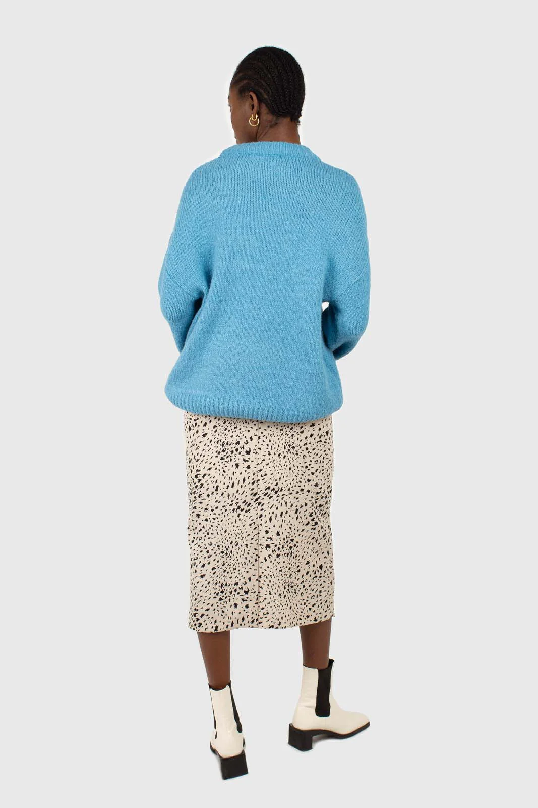 Bright blue oversized crew neck jumper - Image 3