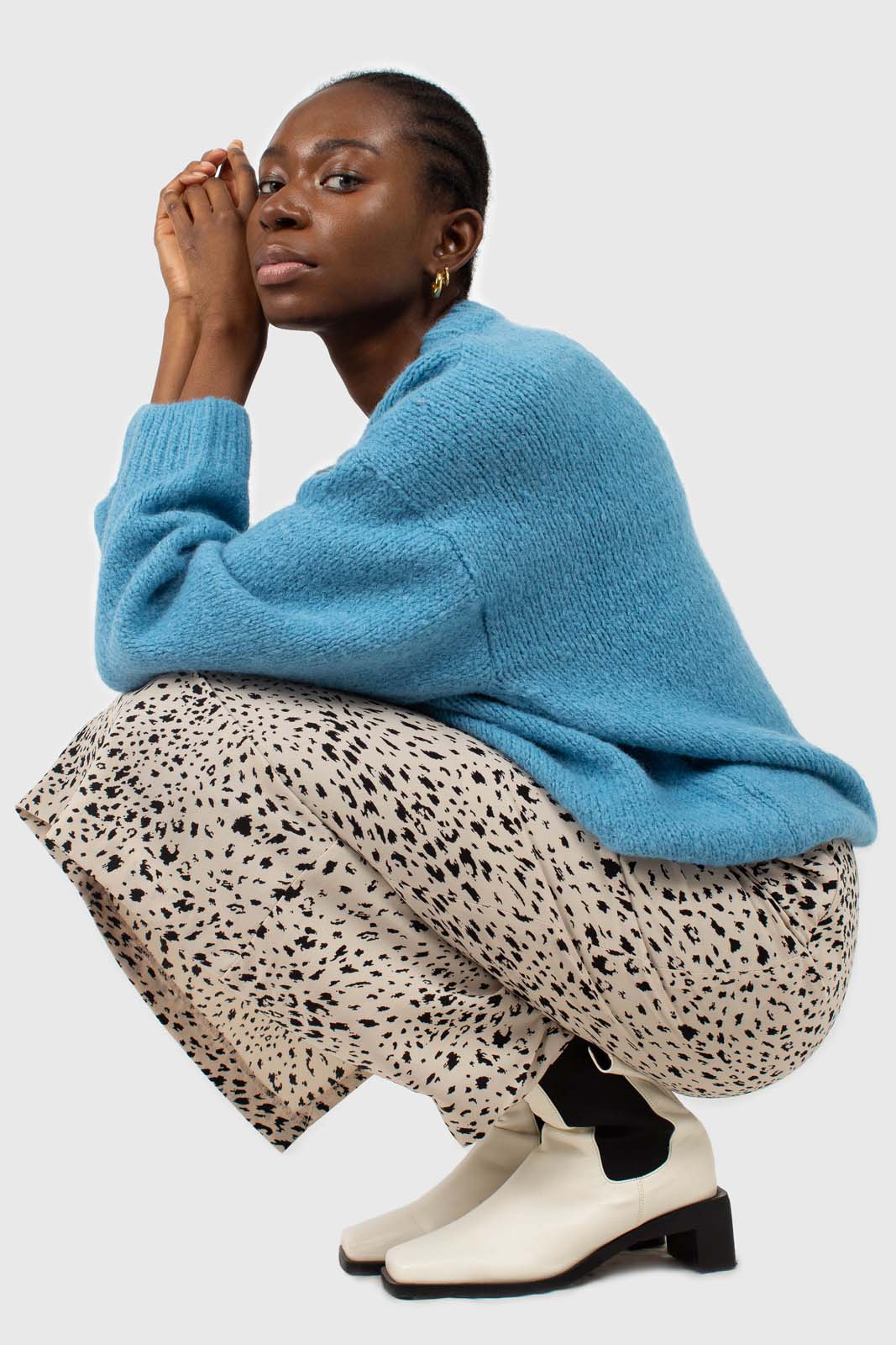 Bright blue oversized crew neck jumper - Image 6