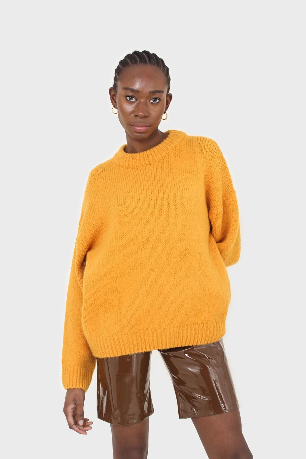 Bright orange oversized crew neck jumper - Image 3