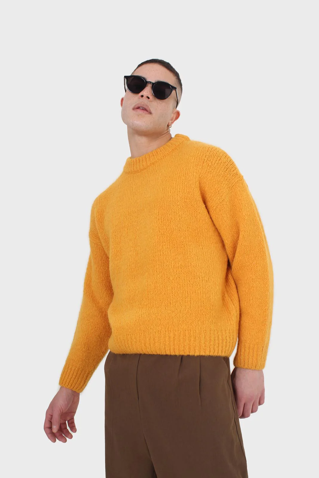 Bright orange oversized crew neck jumper - Image 4