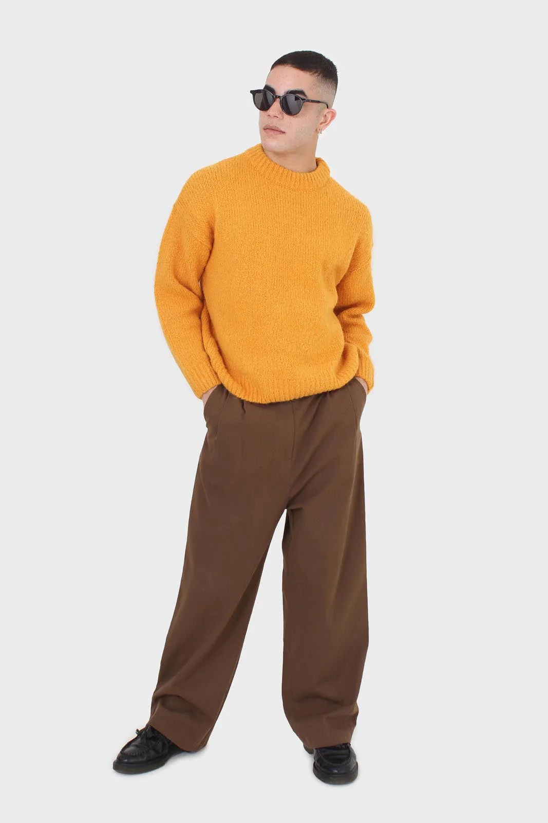 Bright orange oversized crew neck jumper - Image 5
