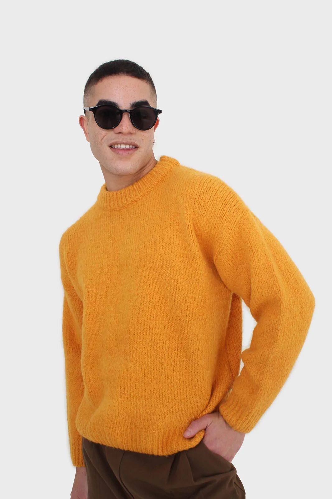 Bright orange oversized crew neck jumper - Image 6