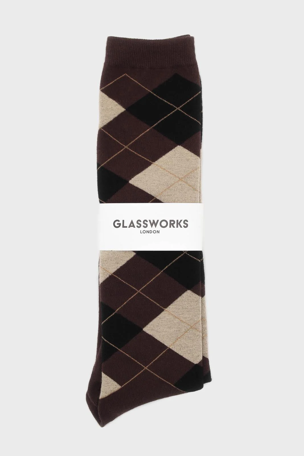 Brown argyle knee high socks - Image 3