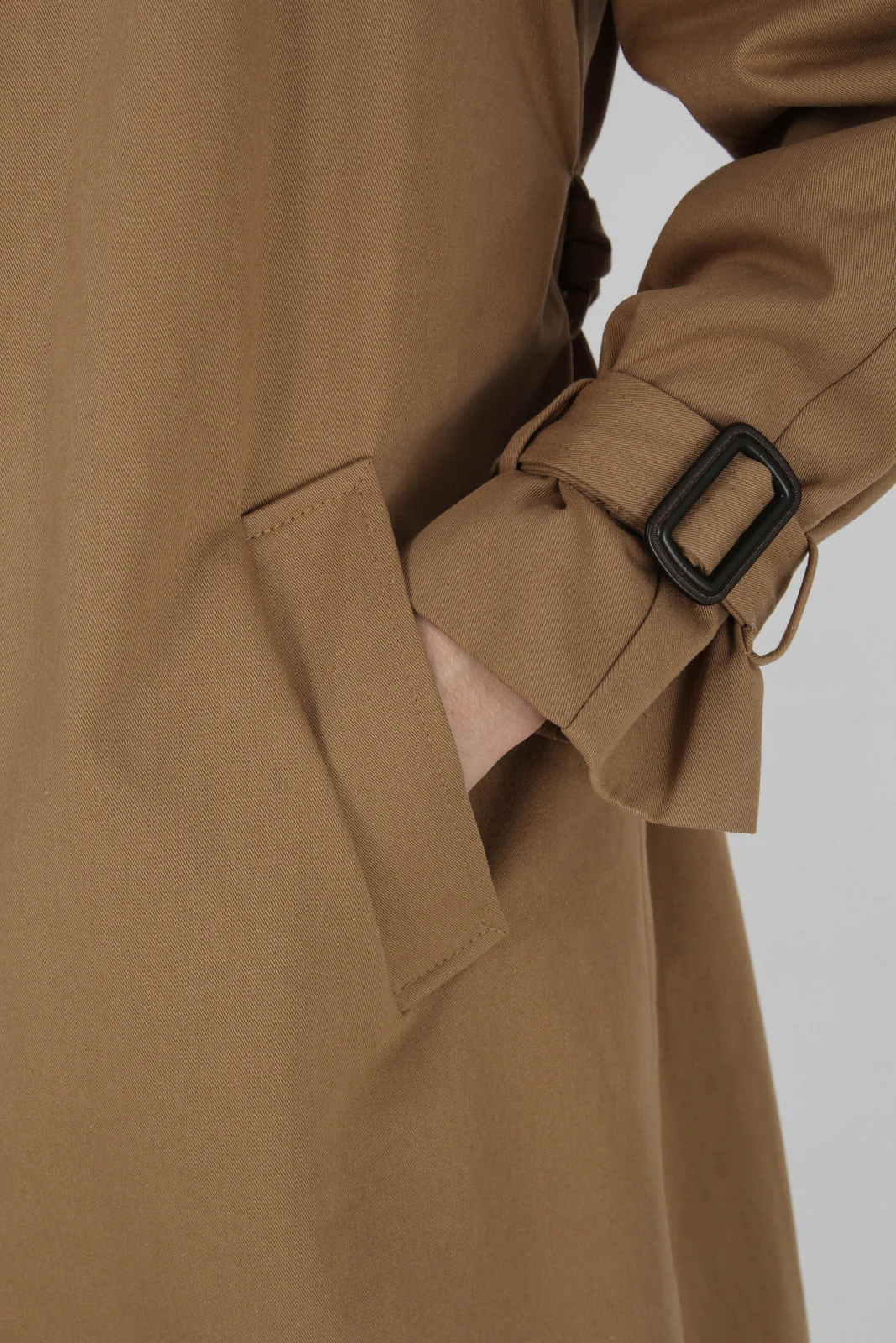 Brown faux fur collar lined trench coat - Image 3