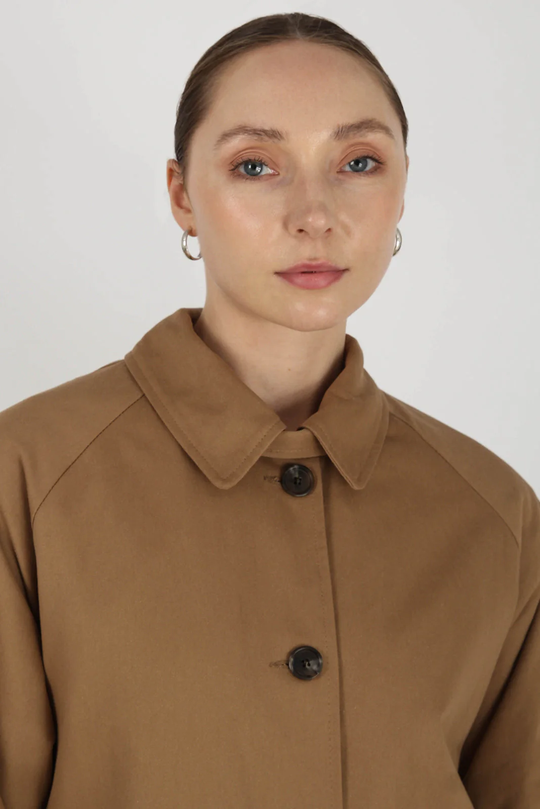 Brown faux fur collar lined trench coat - Image 4
