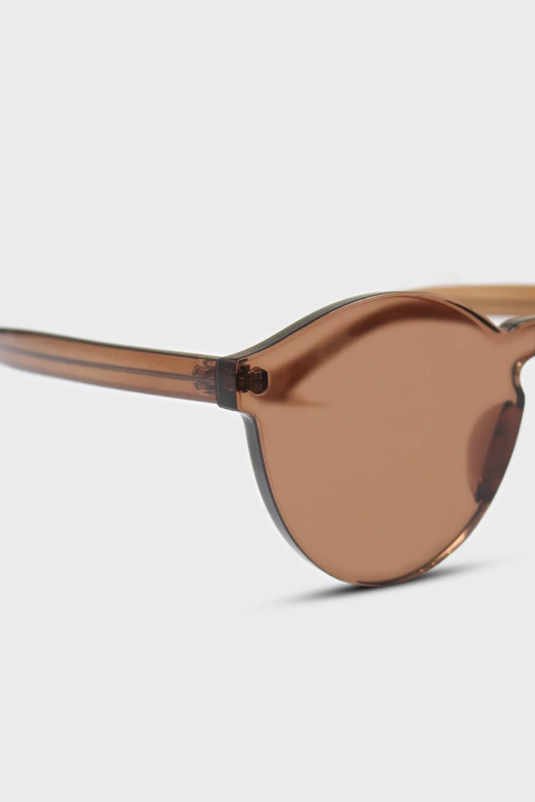 Brown frameless round sunglasses - Image 3