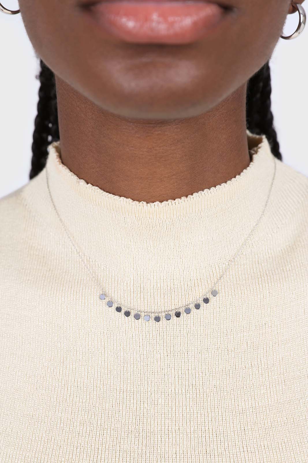 Charm necklace - Silver clustered circles - Image 3