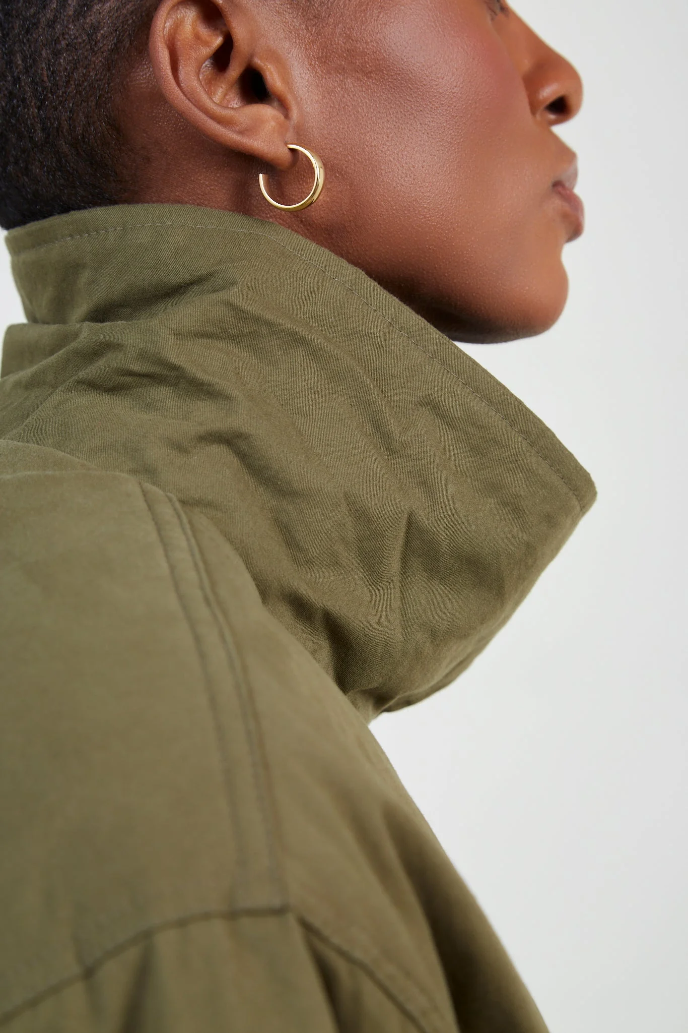 Dark khaki teddy lined cinch back parka - Image 3