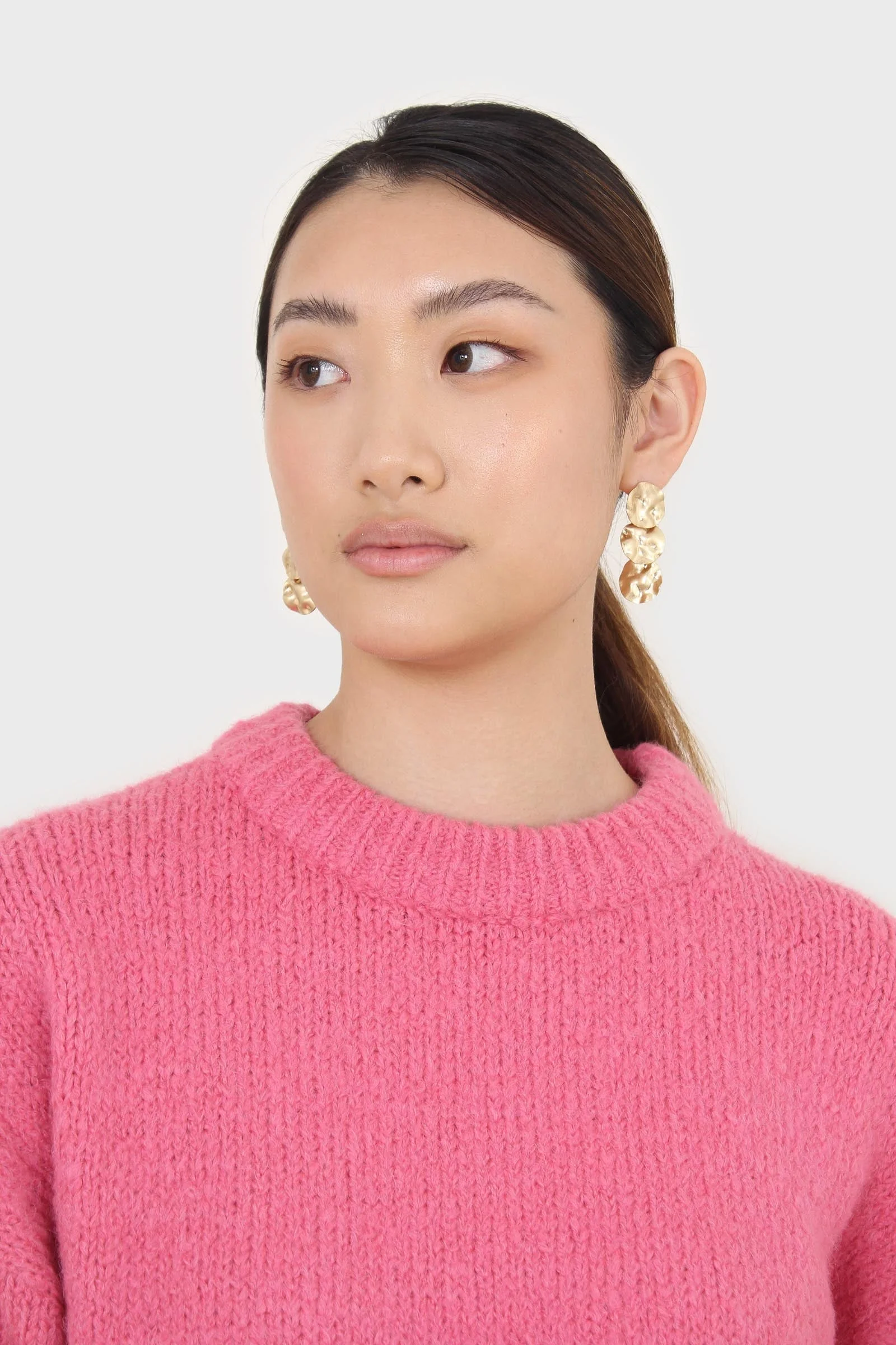 Hot pink oversized crew neck jumper - Image 5