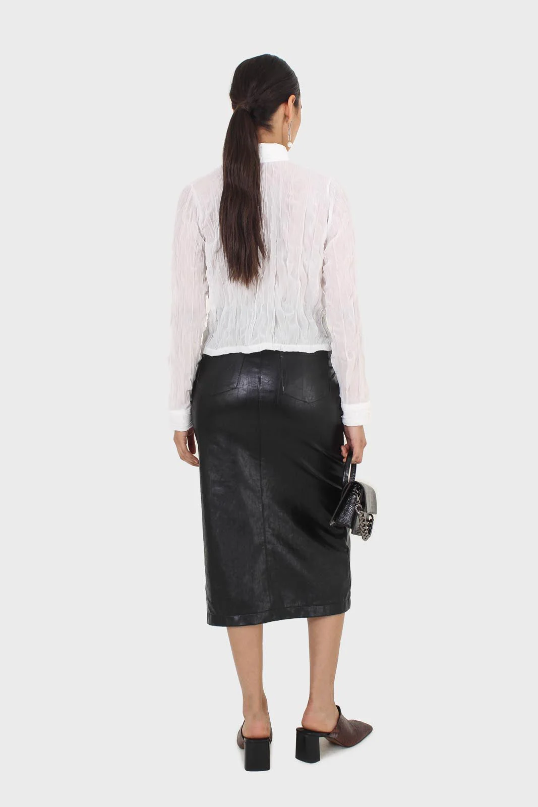 Ivory wrinkle button up blouse - Image 8