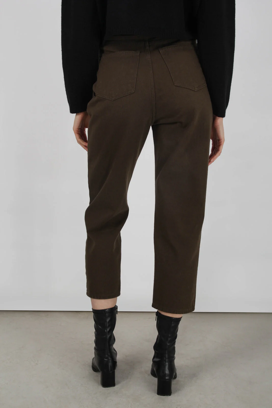 Khaki pleated loose fit jeans - 567 - Image 3
