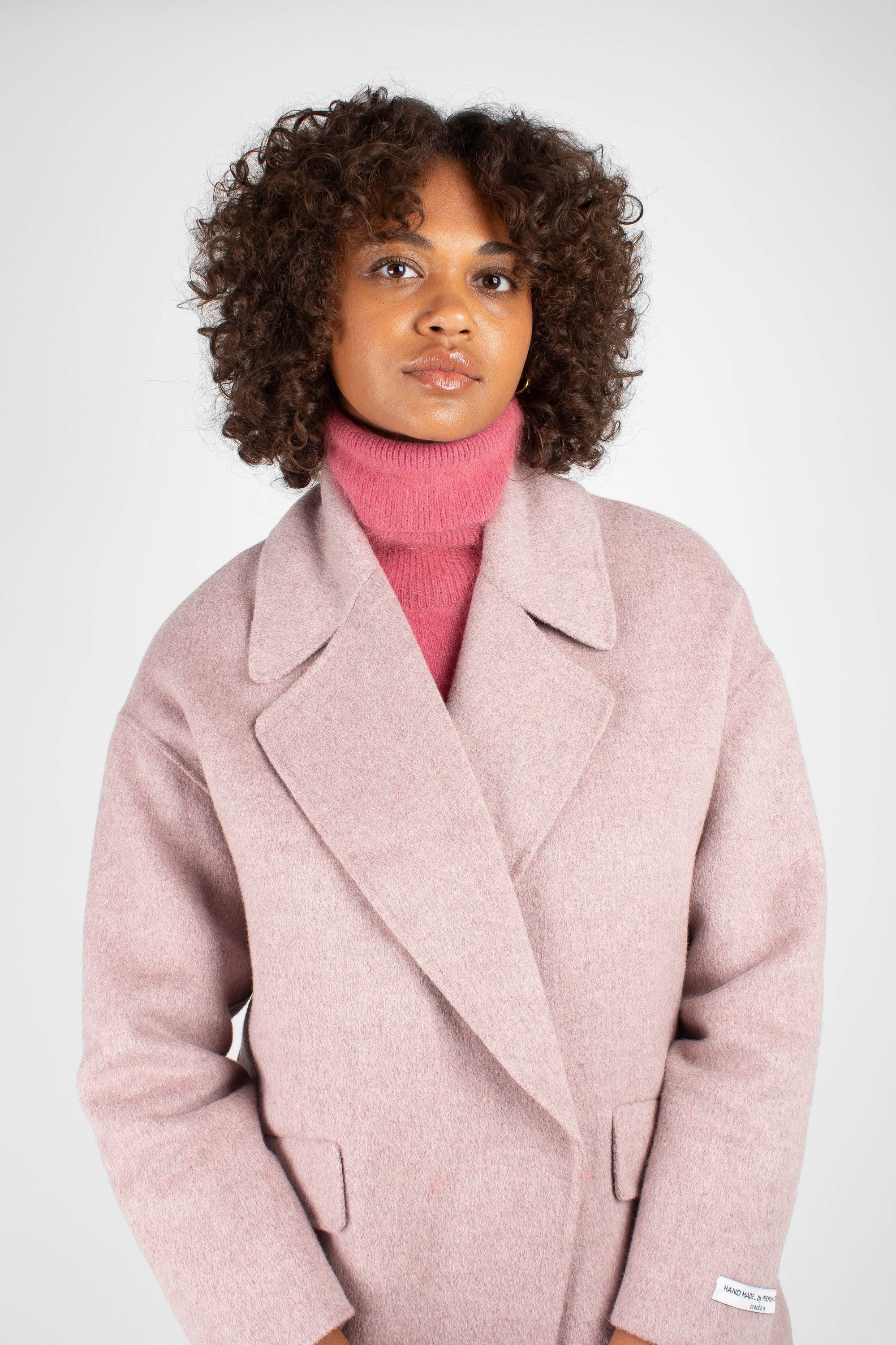Lilac single breasted oversized wool coat - Image 6