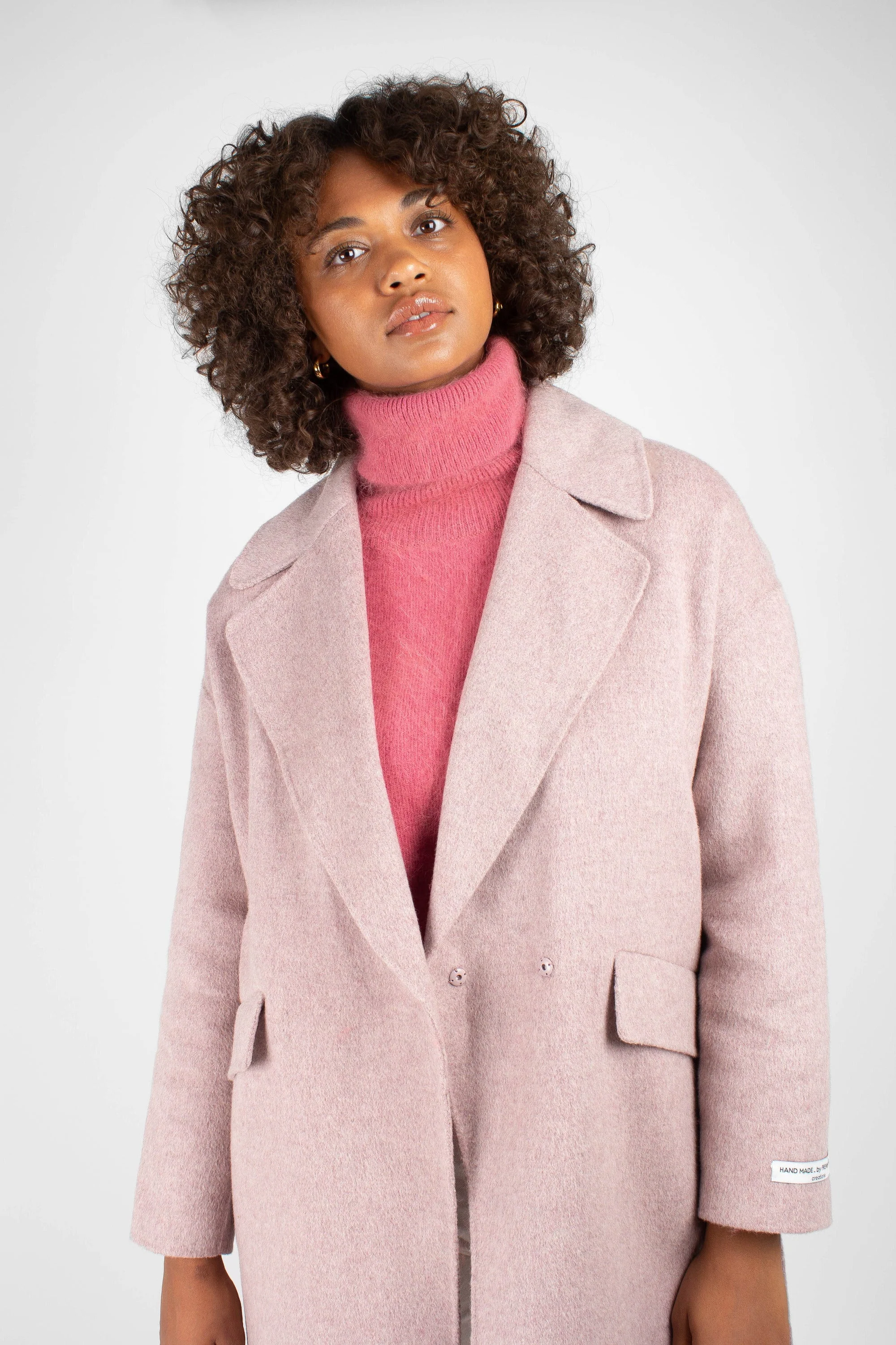 Lilac single breasted oversized wool coat - Image 7