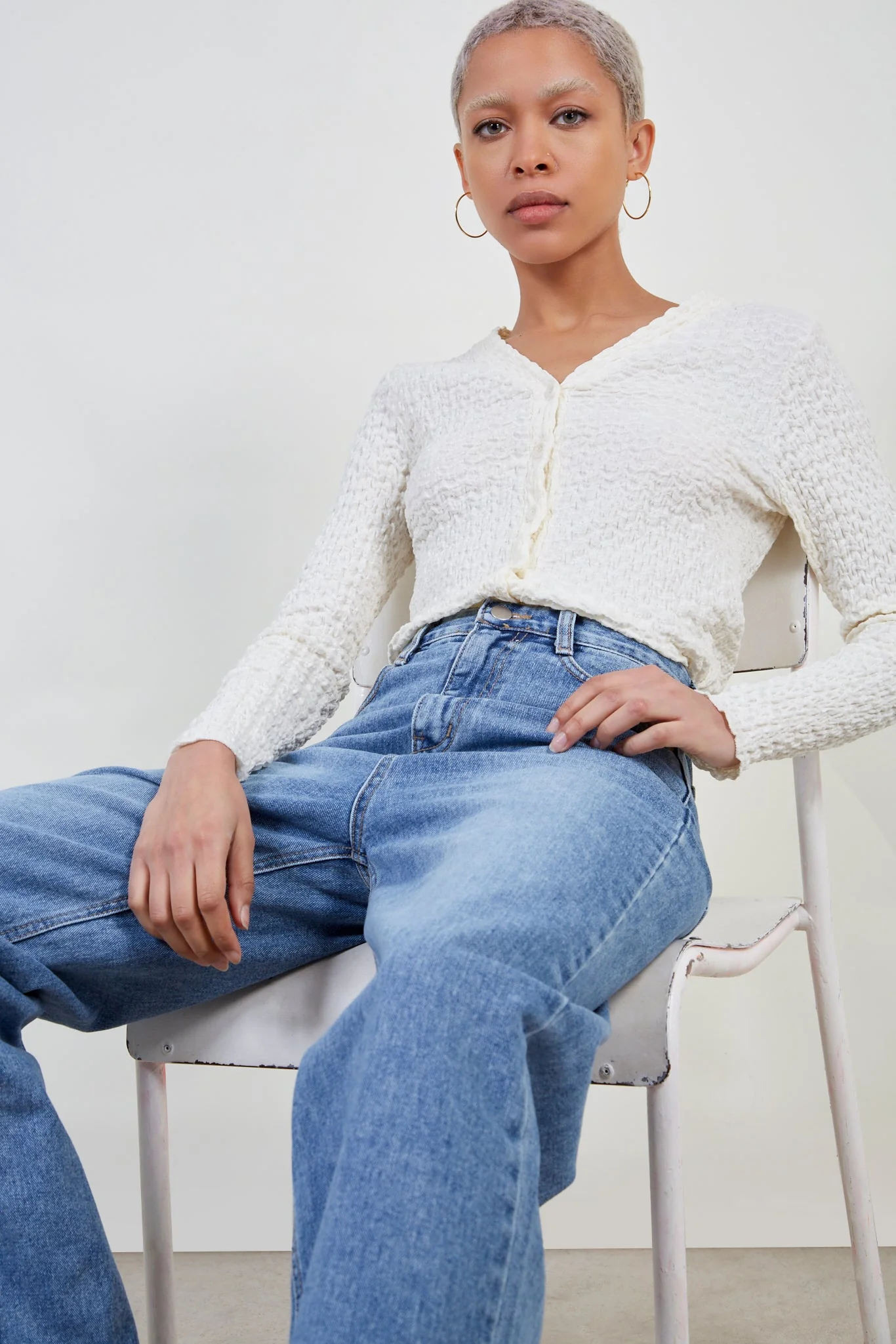 Mid blue washed wide leg jeans - Image 4