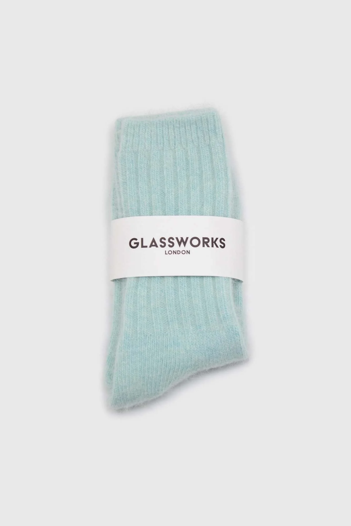 Mint green ribbed angora long socks - Image 3