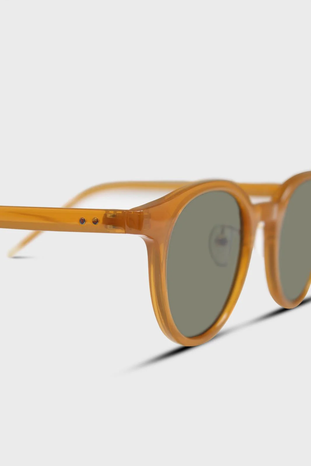Mustard and khaki classic round sunglasses - Image 3