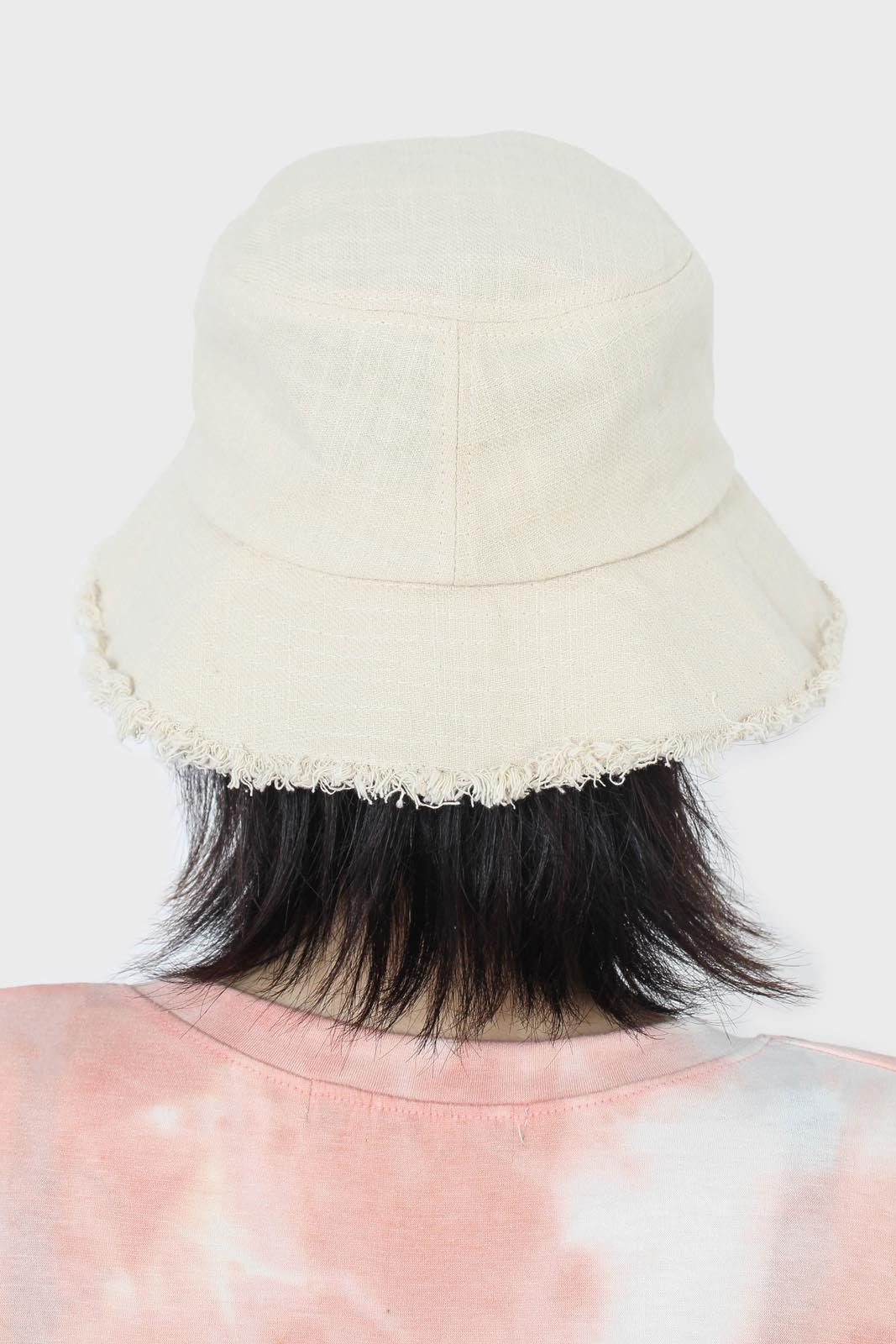 Oatmeal frayed edge bucket hat - Image 3