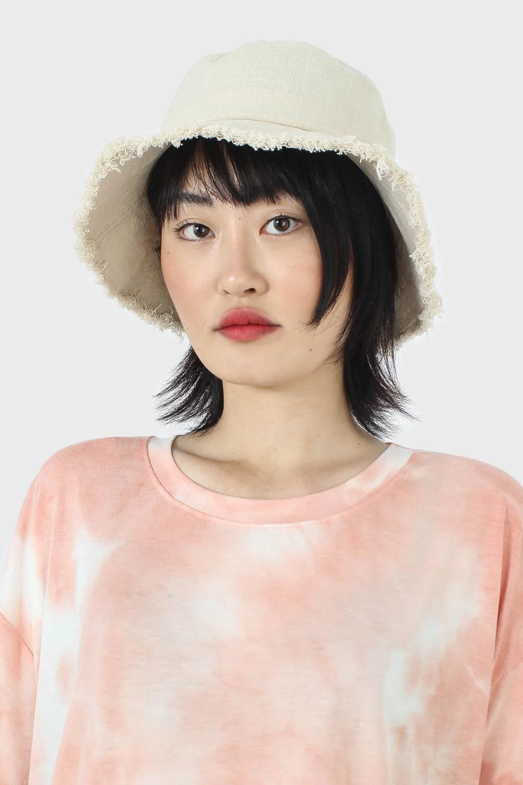 Oatmeal frayed edge bucket hat - Image 5