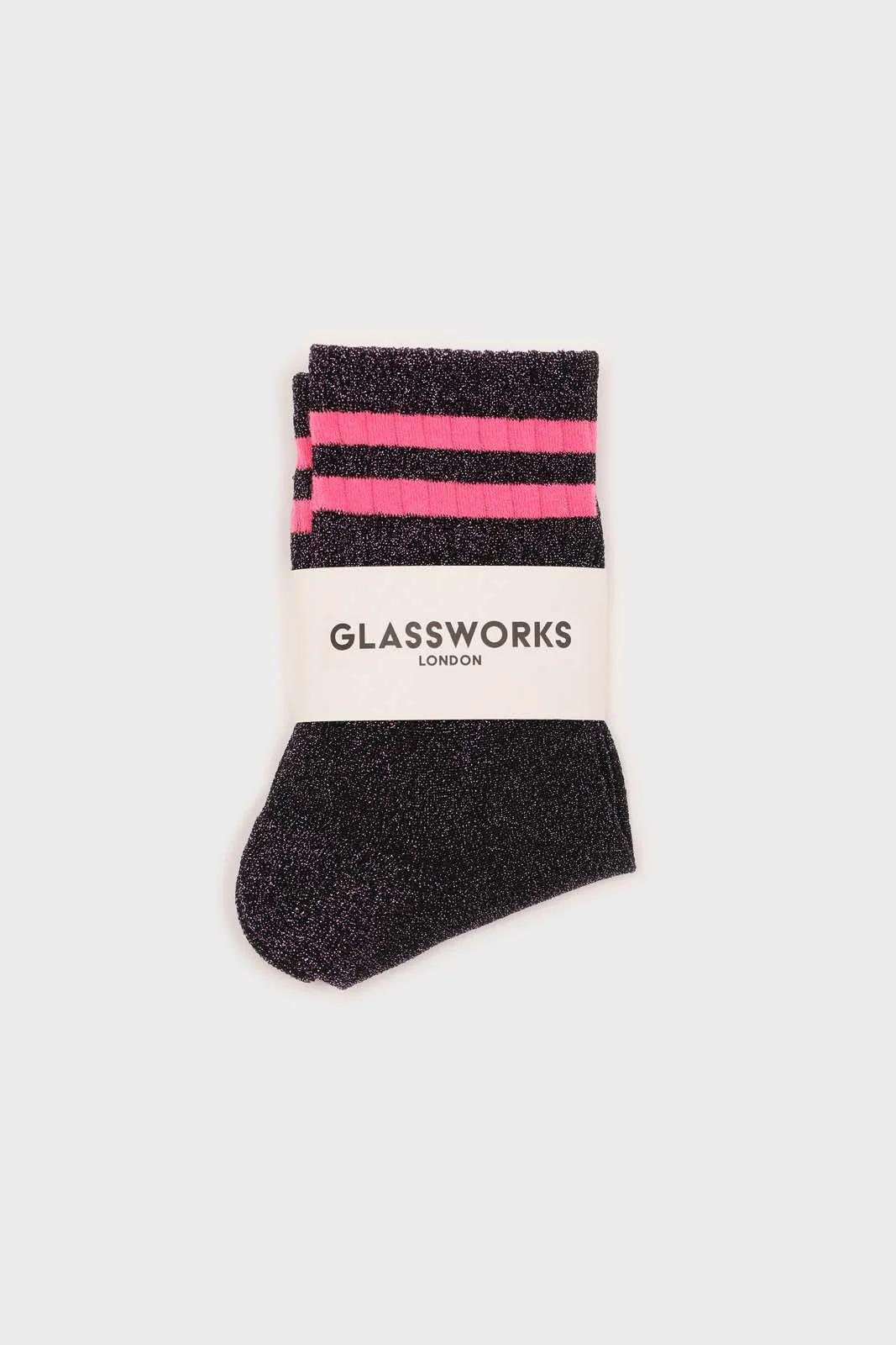 Purple metallic neon pink varsity stripe socks - Image 3