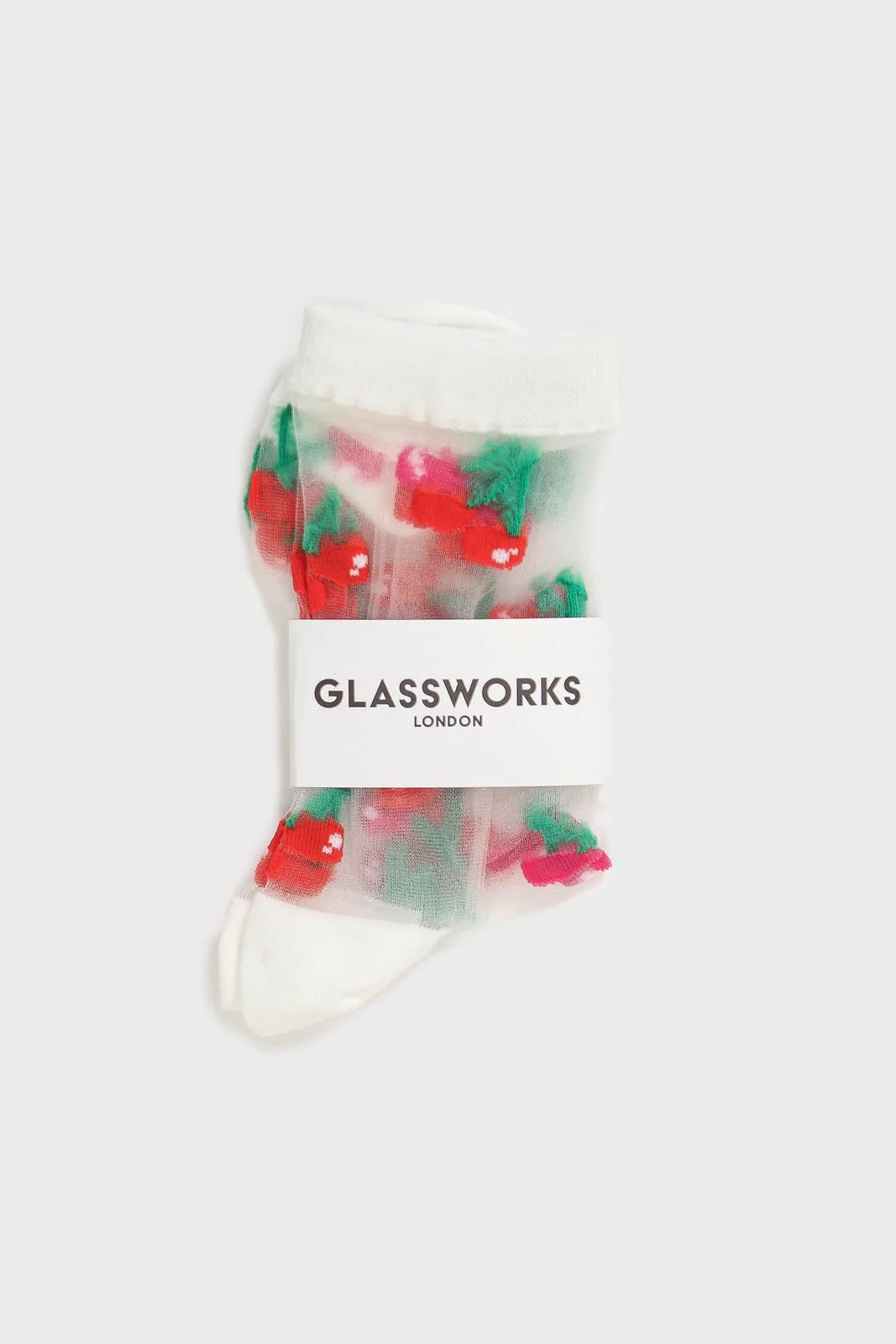 Red and pink cherry sheer socks - Image 4