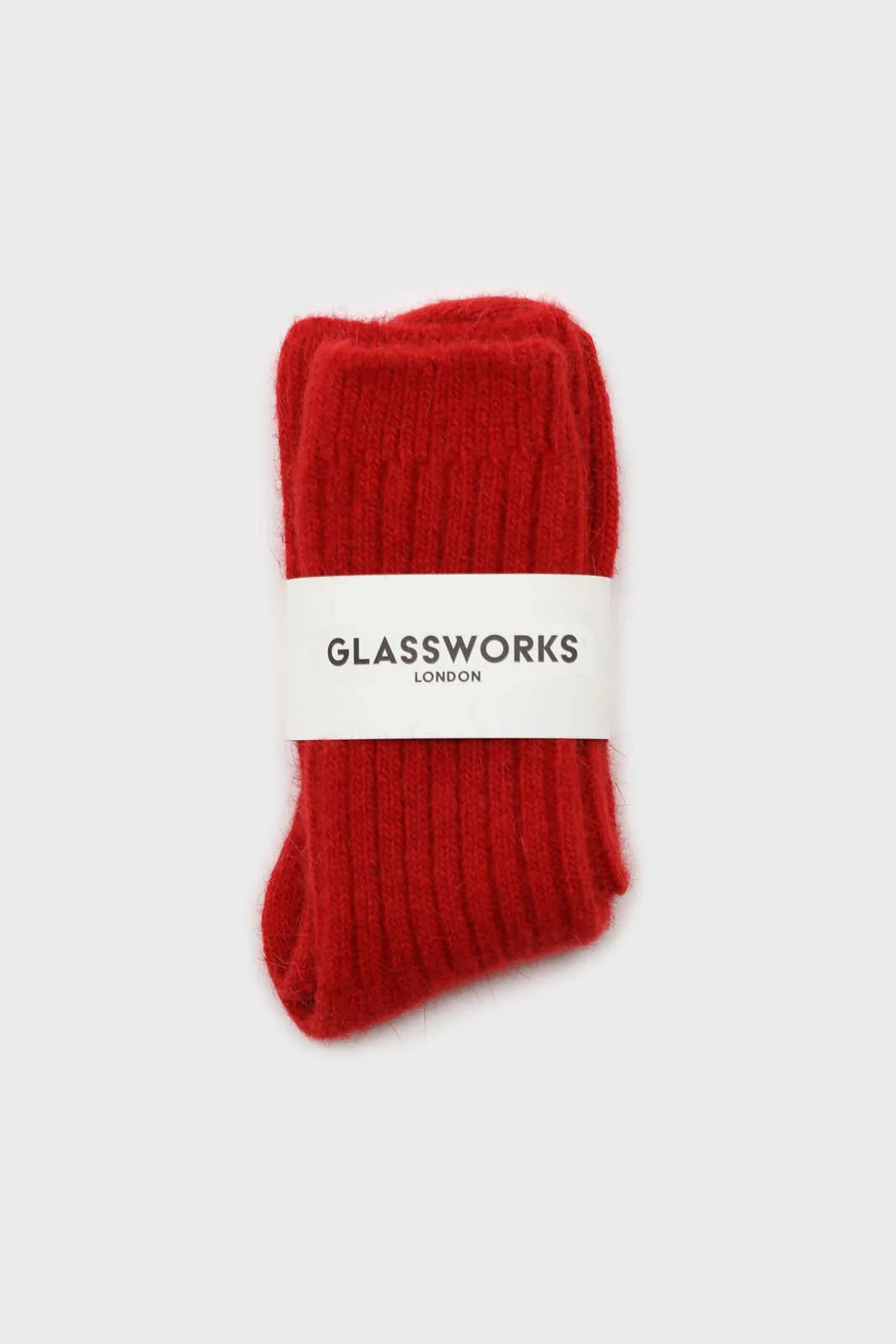 Red large ribbed angora socks - Image 3