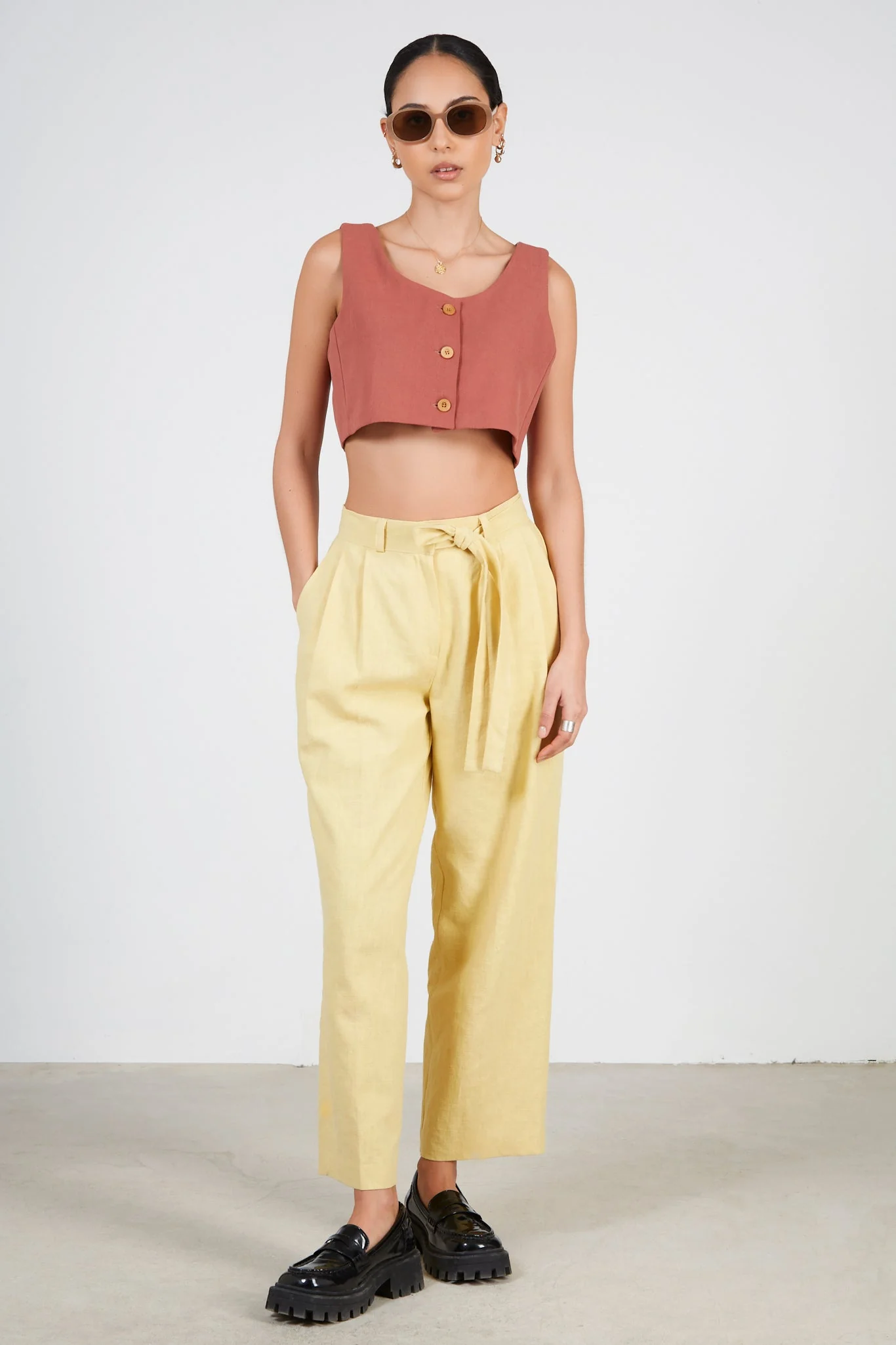 Rust red button up tank - Image 3
