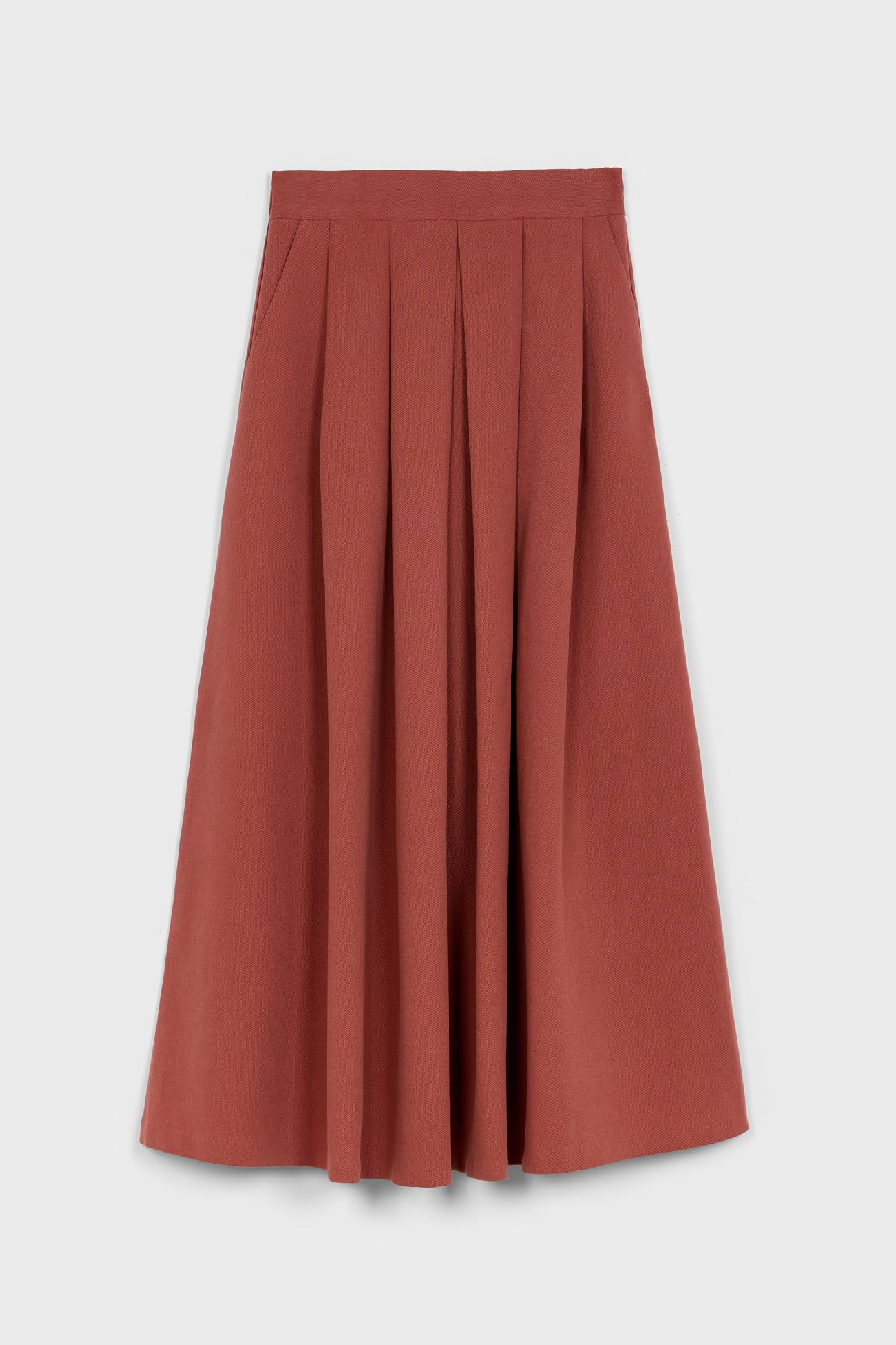 Rust red pleated skirt - Image 6