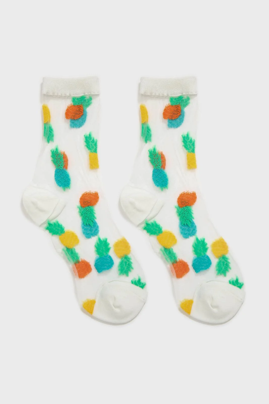 Tropical pineapple sheer socks - Image 3