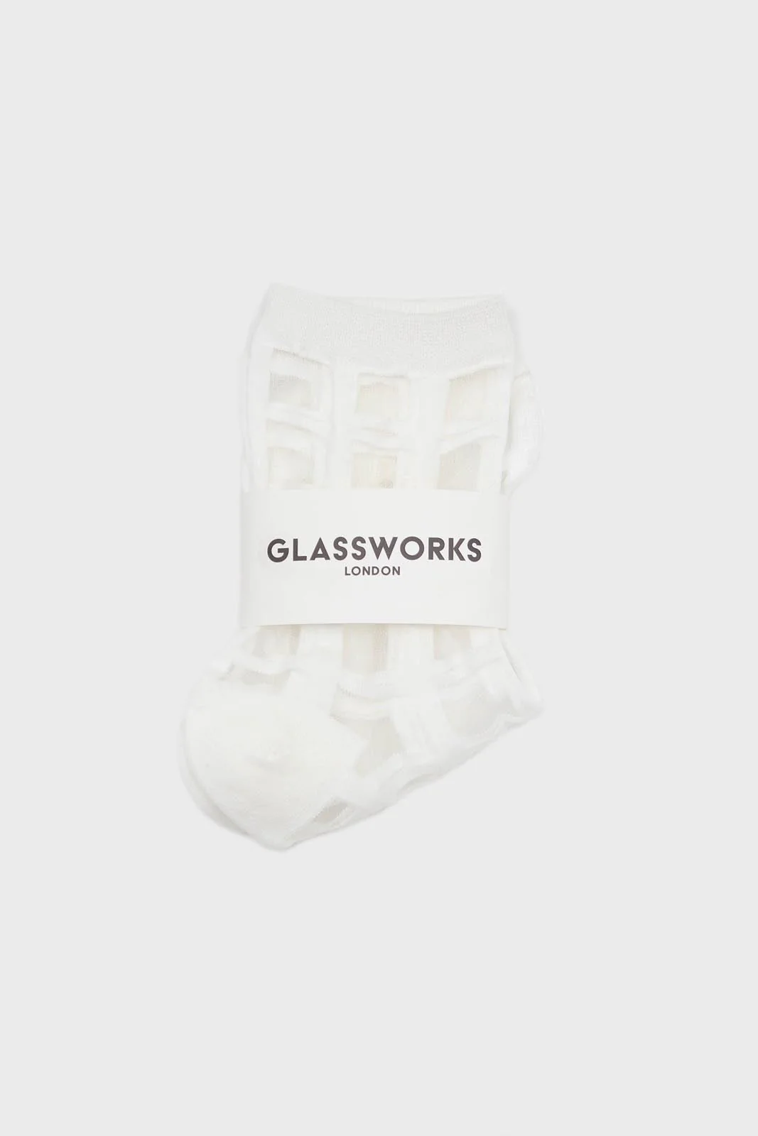 White sheer grid socks - Image 3