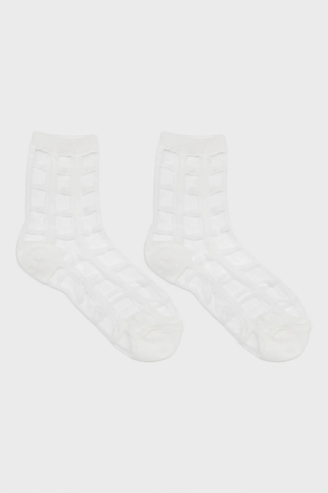 White sheer grid socks - Image 4