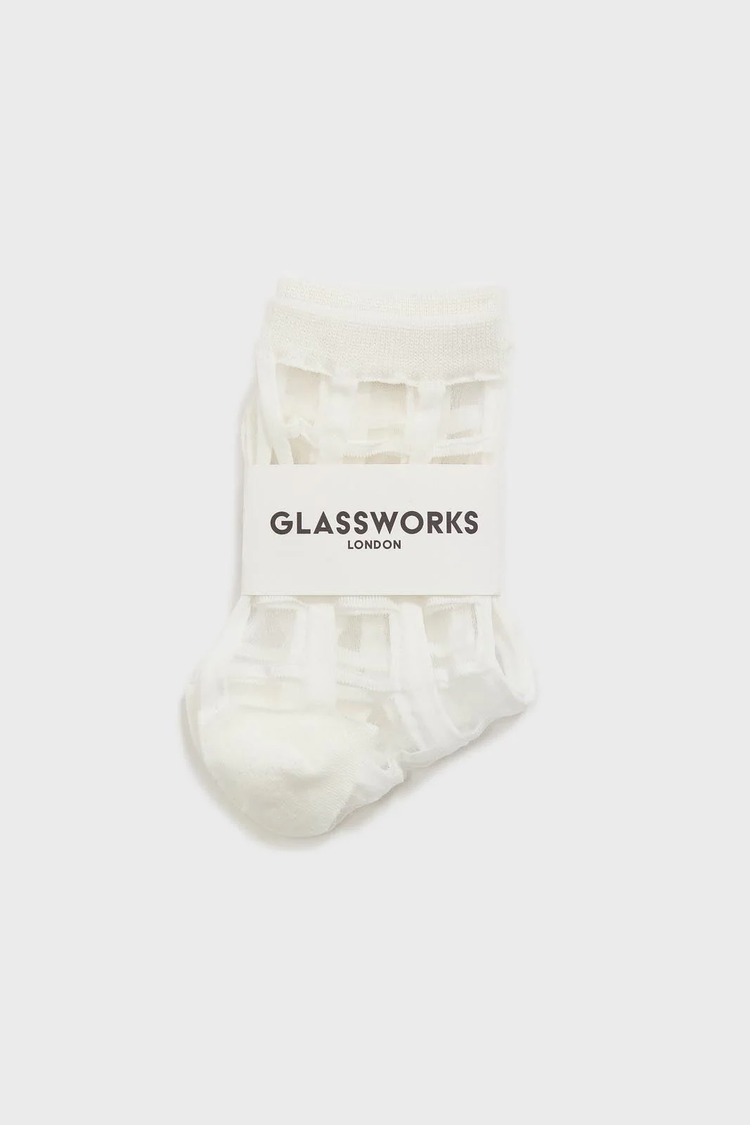 White sheer grid socks - Image 5