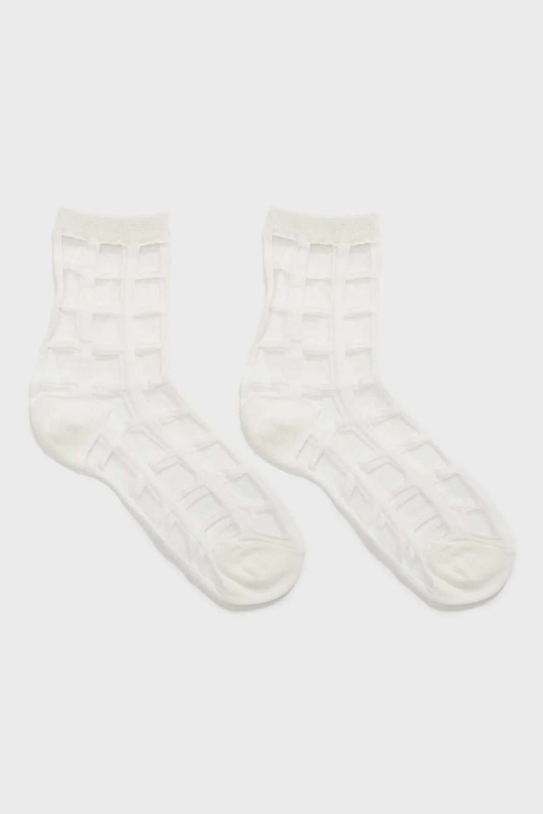 White sheer grid socks - Image 6