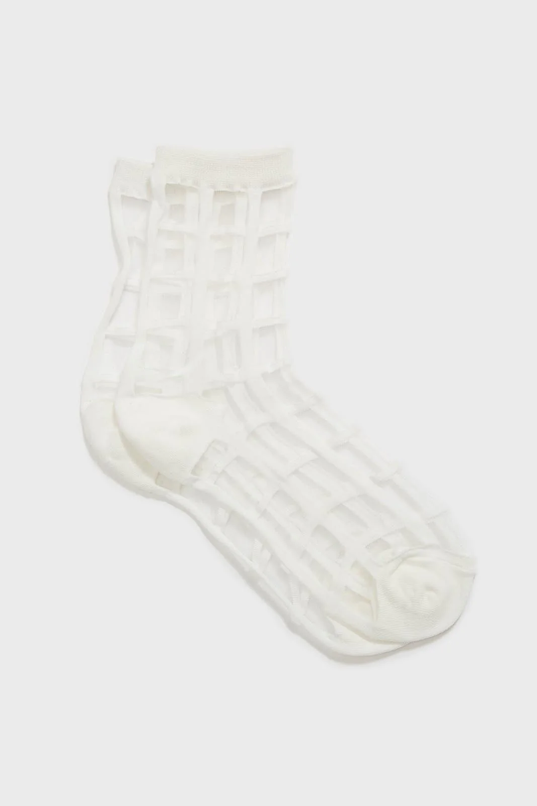 White sheer grid socks - Image 7